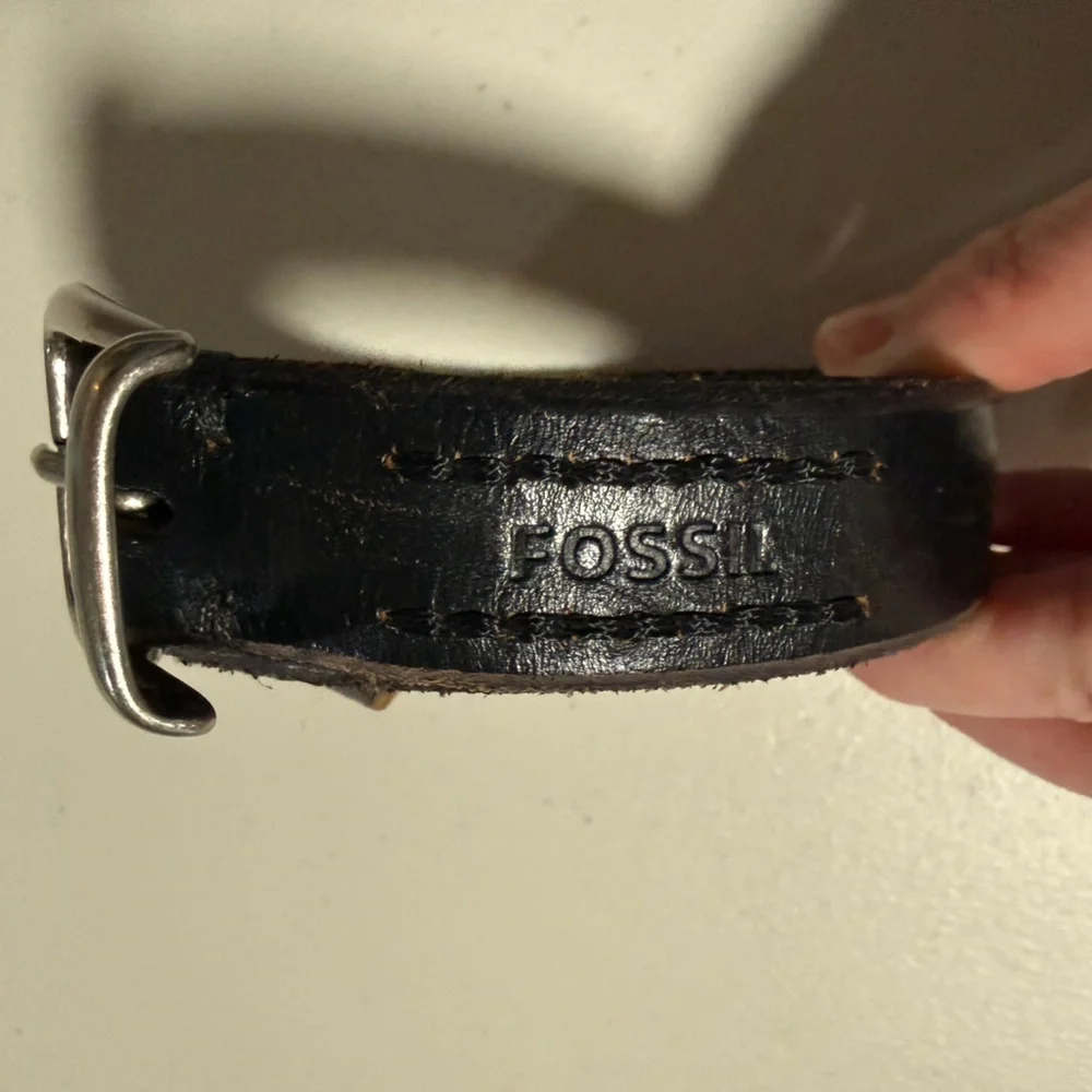 Fossil Bundle of 2 Classic Leather Belts Brown Black Western Boho Casual Capsule